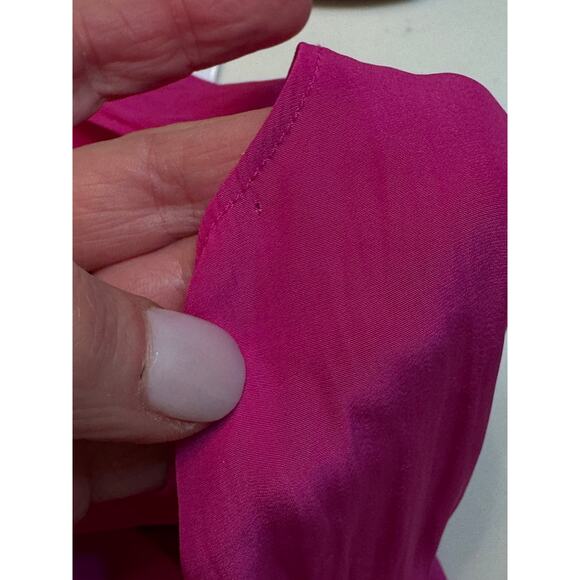 Ramy Brook Paris Mini Dress Womens S Fuschia Pink Smocked Ruched Elastic Waist - Picture 7 of 15